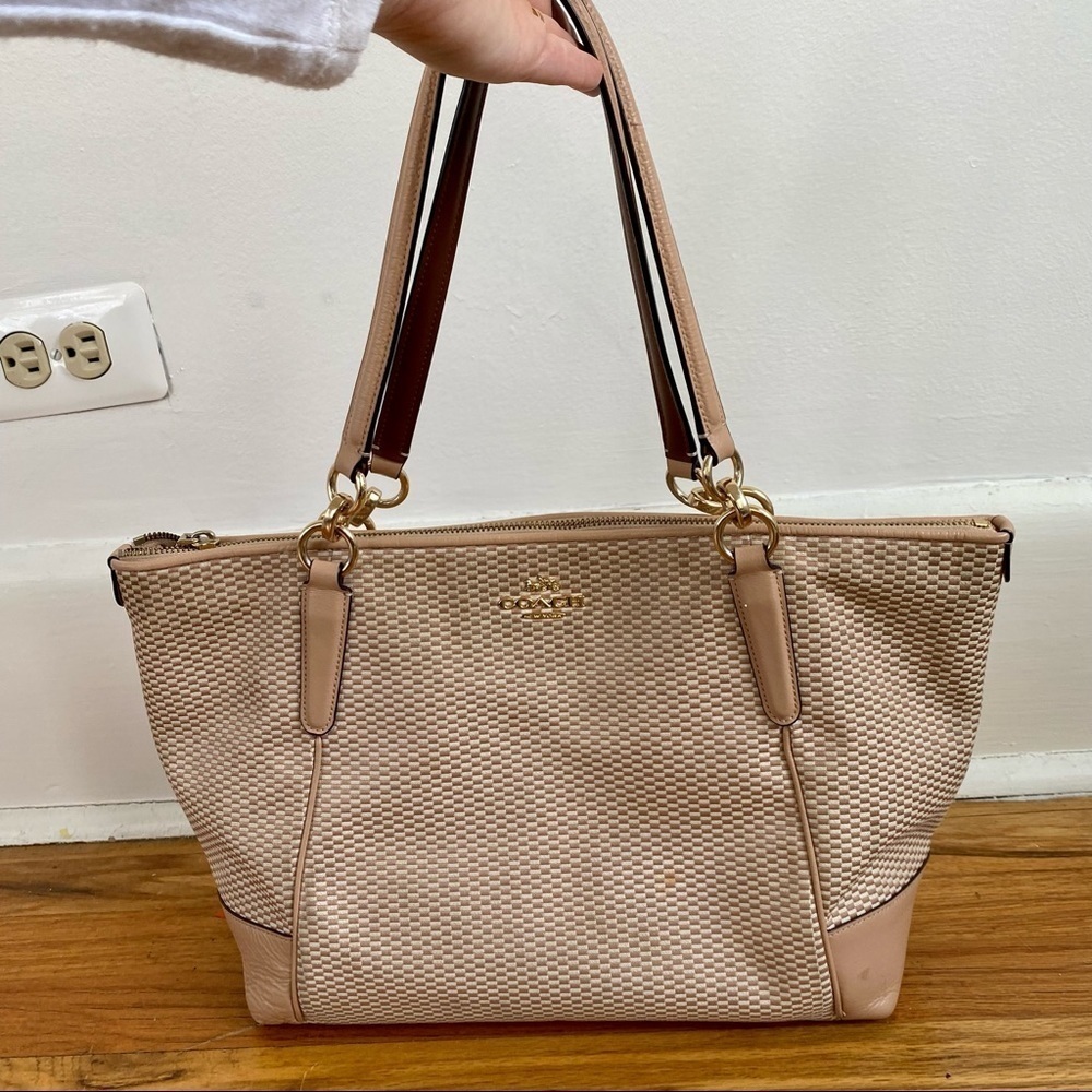 Coach Legacy Jacquard Ava Kelsey Tote - Tan/Beige Shoulder Bag